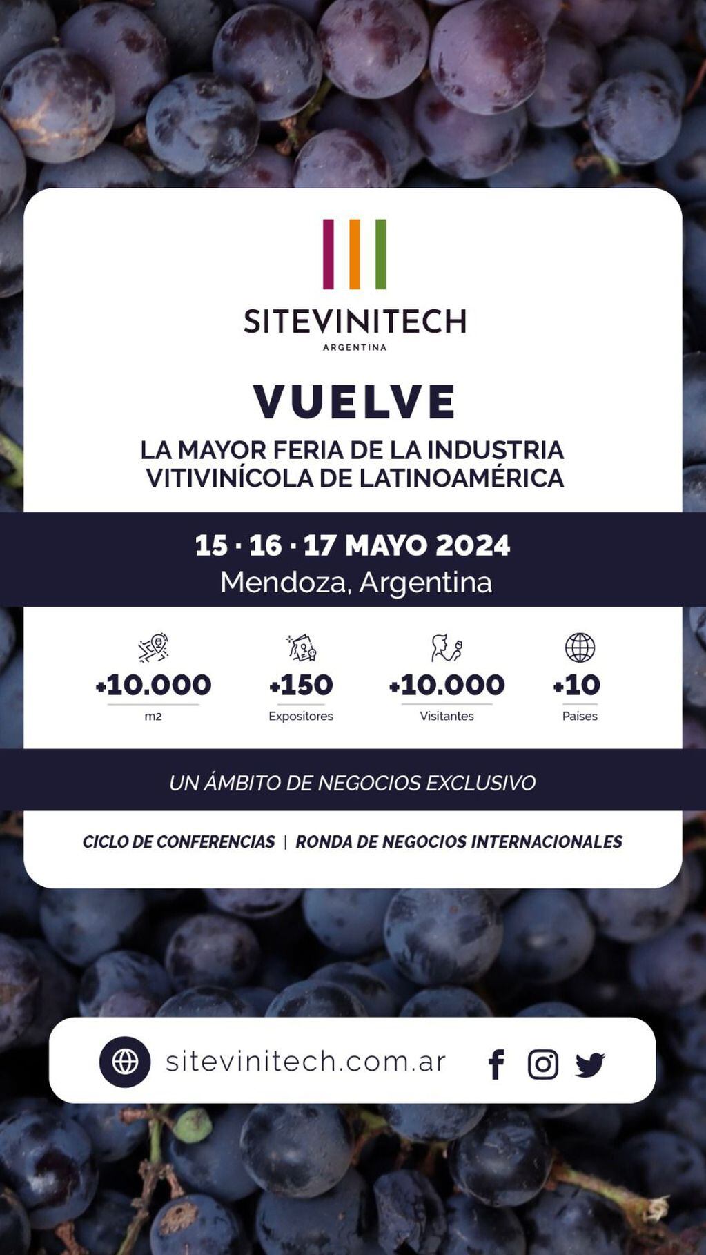 Sitevinitech 2024: cuenta regresiva para la feria de la industria vitivinícola más importante de Latinoamérica.
