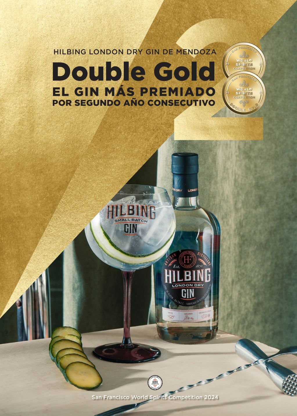 El gin Hilbing London Dry, fue elegido el mejor del mundo.