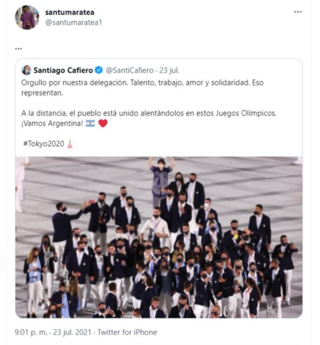 Santi Maratea le respondió con ironía a Santiago Cafiero, tras el saludo del funcionario a la delegación argentina en Tokio.