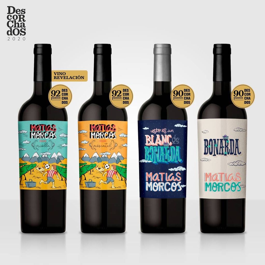 El joven enólogo Matías Morcos, de Morcos Wines, también apuesta por etiquetas diferentes para sus vinos.
