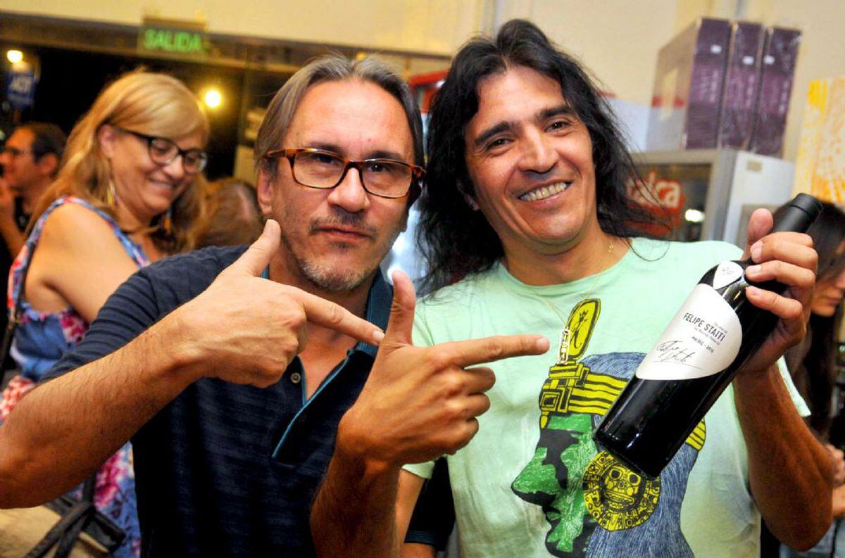 Marciano Cantero y Felipe Staiti en la presentación del vino de Felipe.