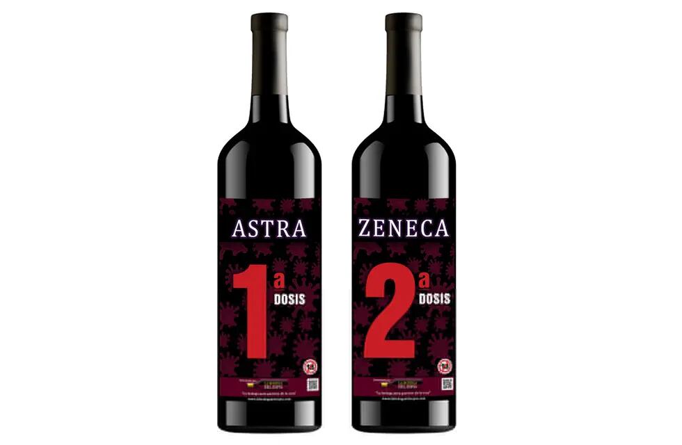 Astra y Zeneca, las dos dosis que forma el Vacuvino viral de las redes. - Gentileza