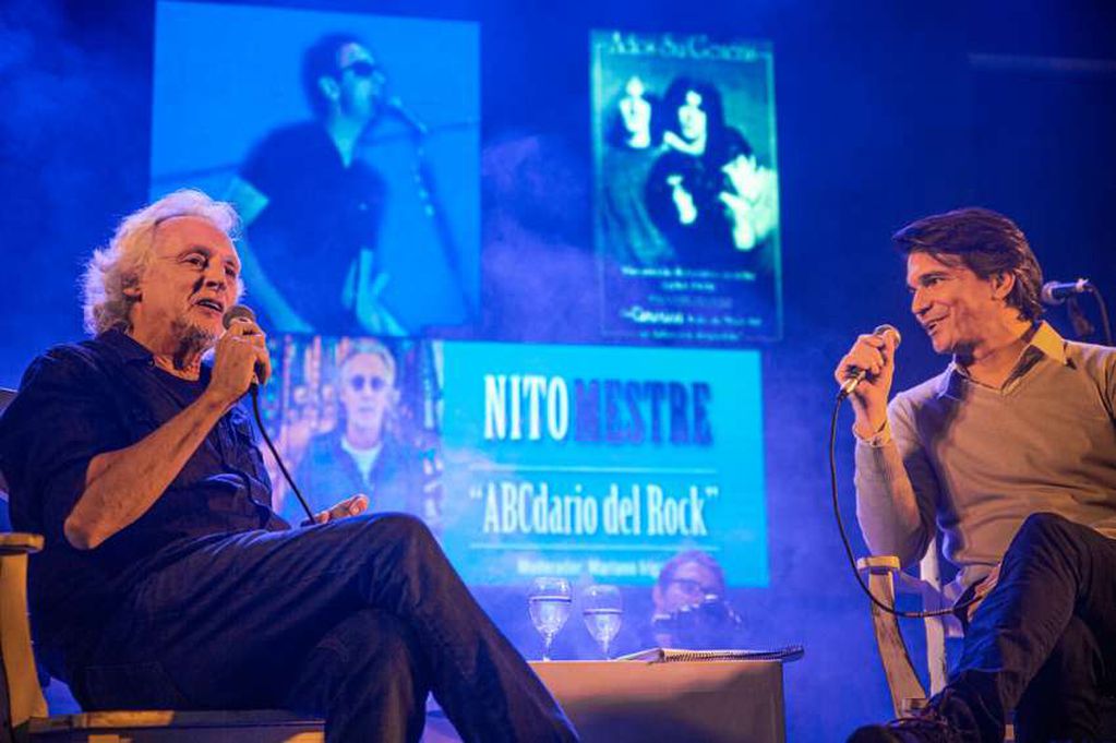 
    Nito Mestre y Mariano Irigoyen en el ABCdario del Rock. / Gentileza.
   