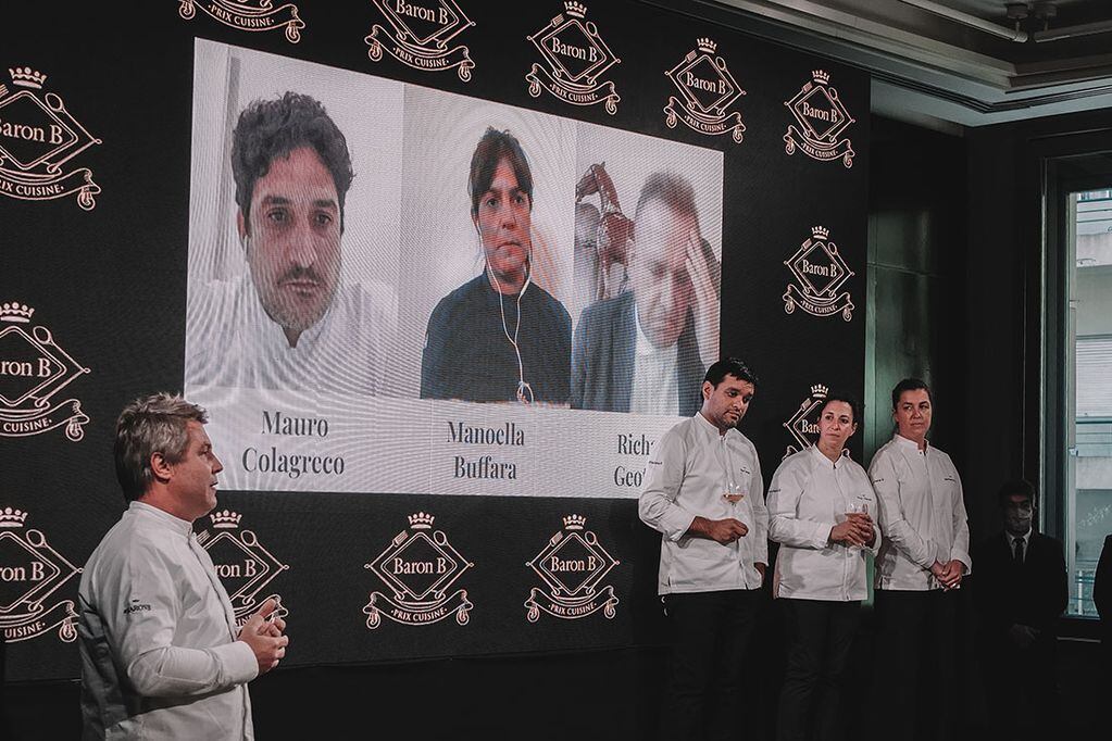 El jurado presenciando la final del Prix Cuisine de Baron B en formato virtual. Gentileza