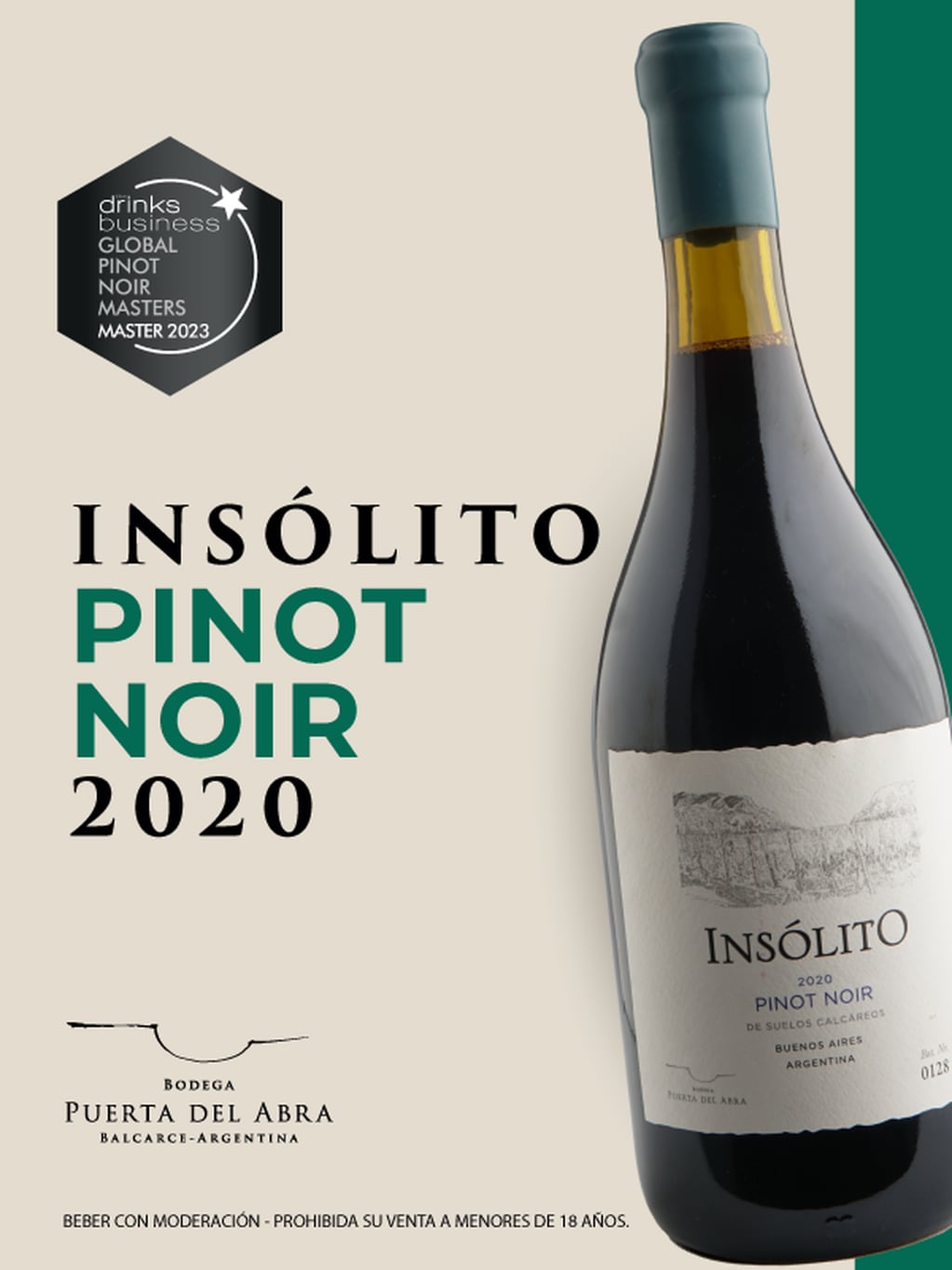 Insólito Pinot Noir 2020 de Bodega Puerta del Abra. - Gentileza