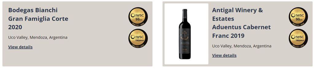 Los mejores vinos de Argentina en la IWSC.