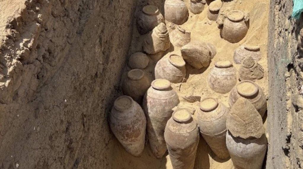 Vasijas de vino encontradas en las tumbas egipcias.