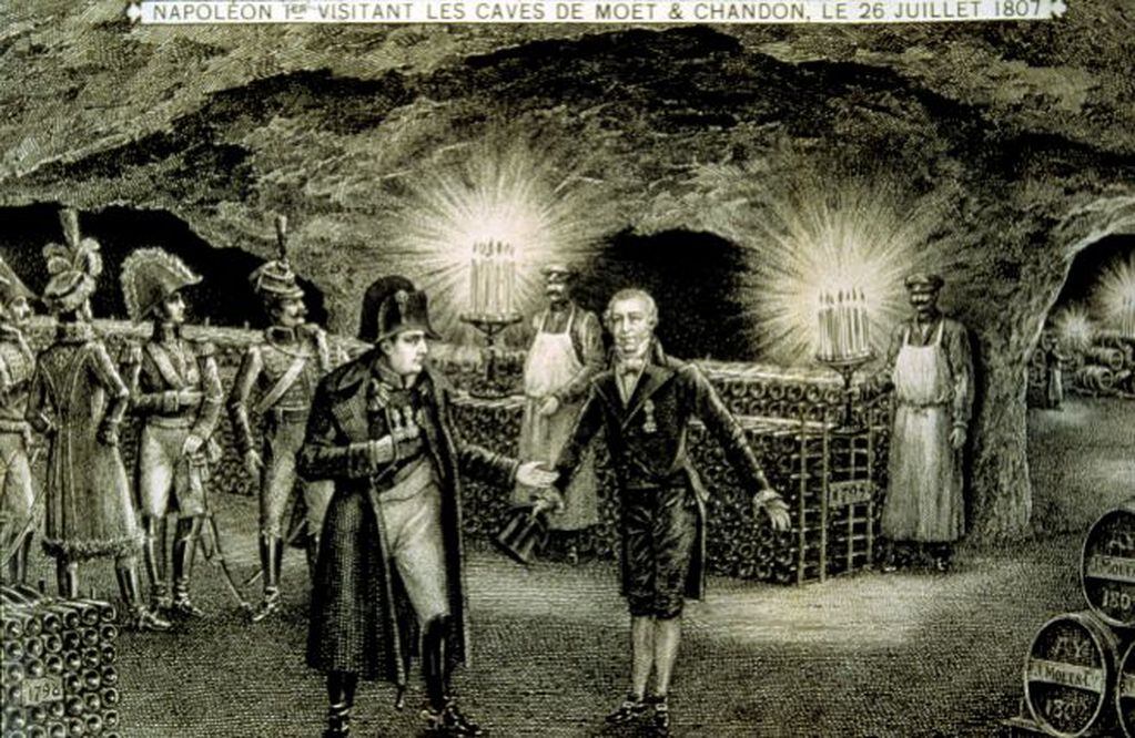 Napoléon en la cava de Épernay.