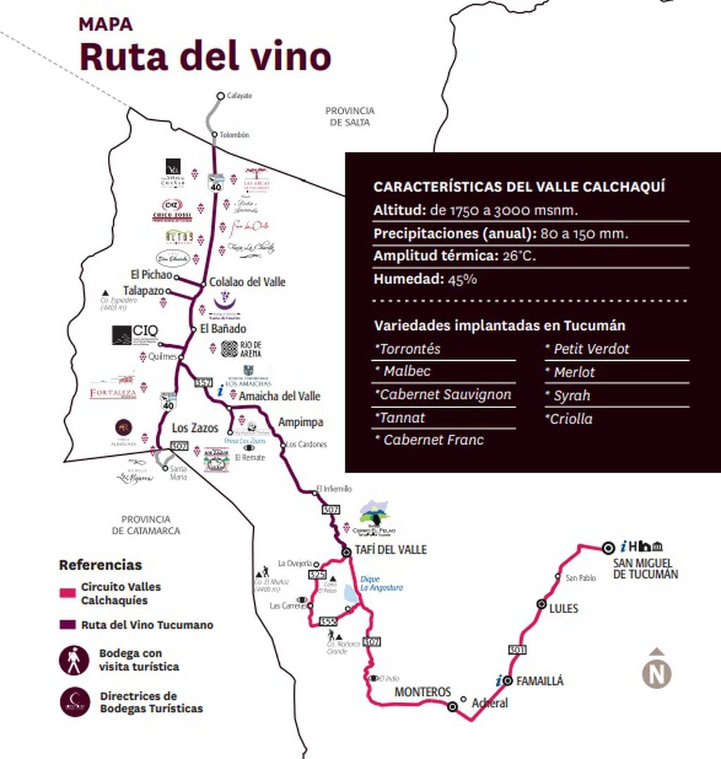 Mapa de Ruta del Vino Tucumán.