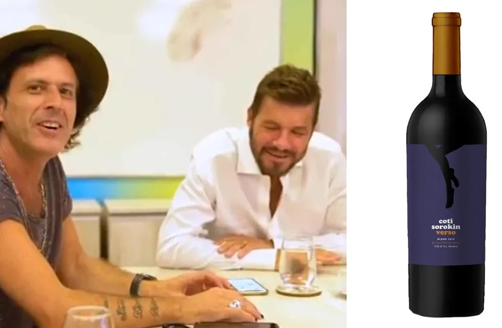 Coti Sorokin le regaló a su suegro y a Guillermina Valdés algunas botellas de su vino Verso. - Imagen web