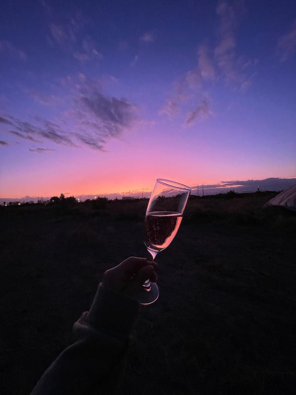 El vuelo en globo aerostático por Junín finaliza con un brindis de vino espumosos. - Los Andes