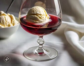 Vino con helado de vainilla