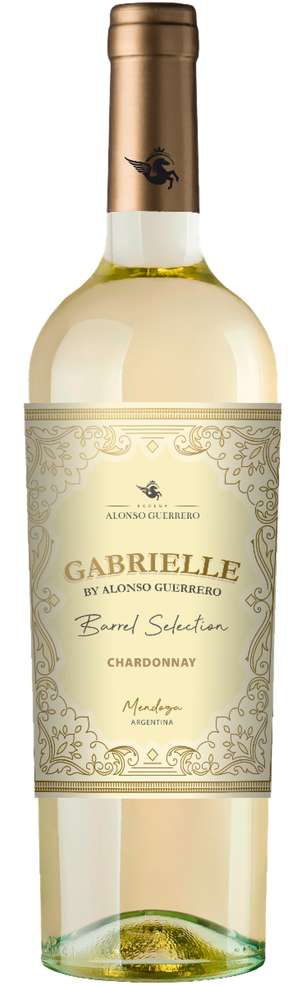 Gabrielle, Barrell Selection Chardonnay, Bodega Alonso Guerrero.